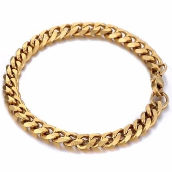 Gold Stainless Steal Miami Cuban Links Bracelet for Men - Picture 2 of 5